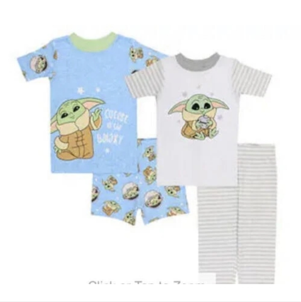 Star Wars Mandalorian Toddler Blue, Green & Gray Pajama Sets for Cozy Nights 4T